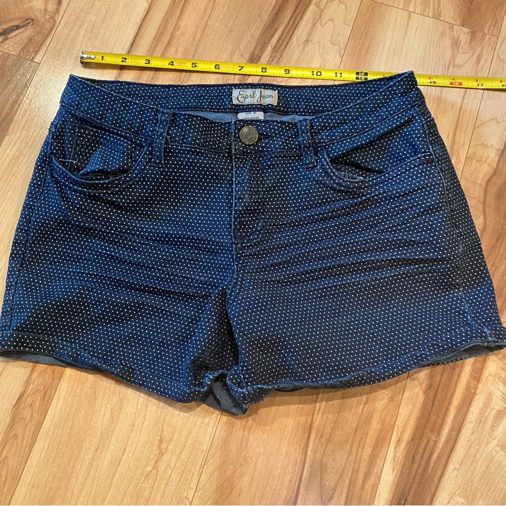 Earl Jeans Navy Polka Dot Women's Denim Shorts—6